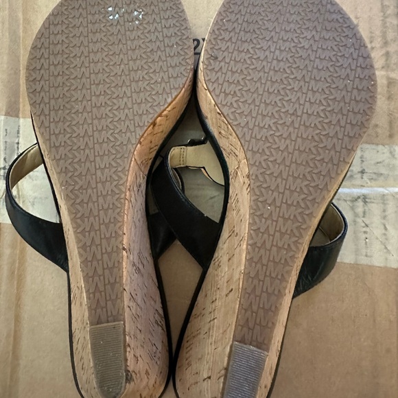 Michael Kors Black Leather Wedges - Picture 4 of 5
